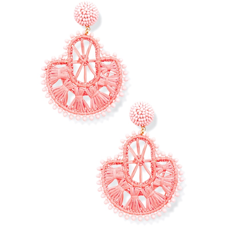Out The Way Pink Crotchet Drop Earrings