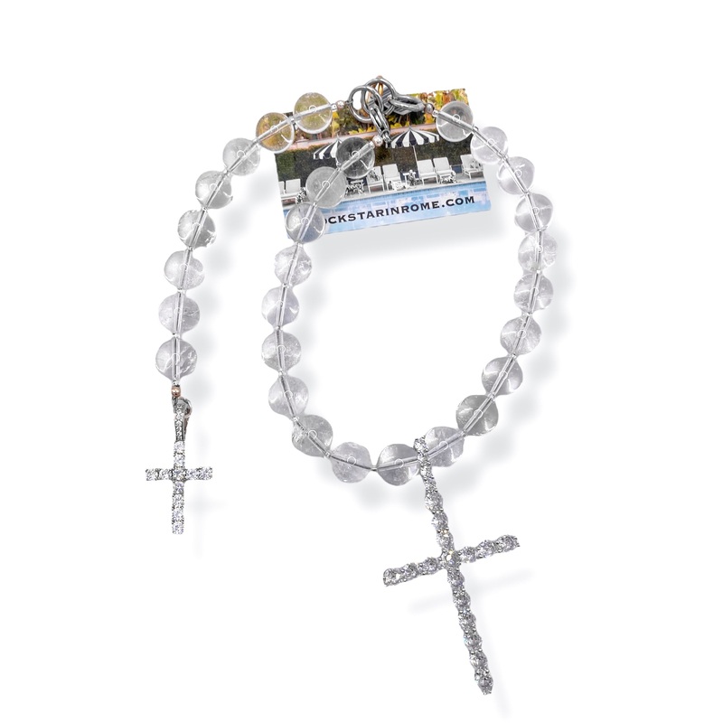 Rockstar In Rome 70s Crosses Quartz Necklace