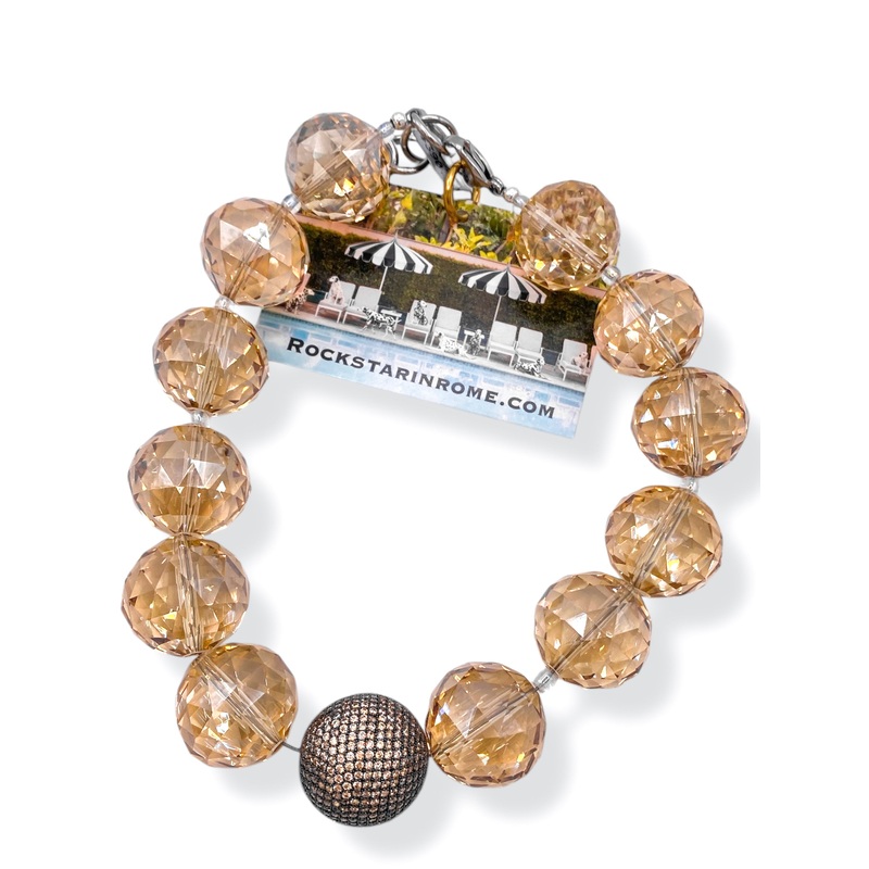 Rockstar In Rome Champagne Necklace