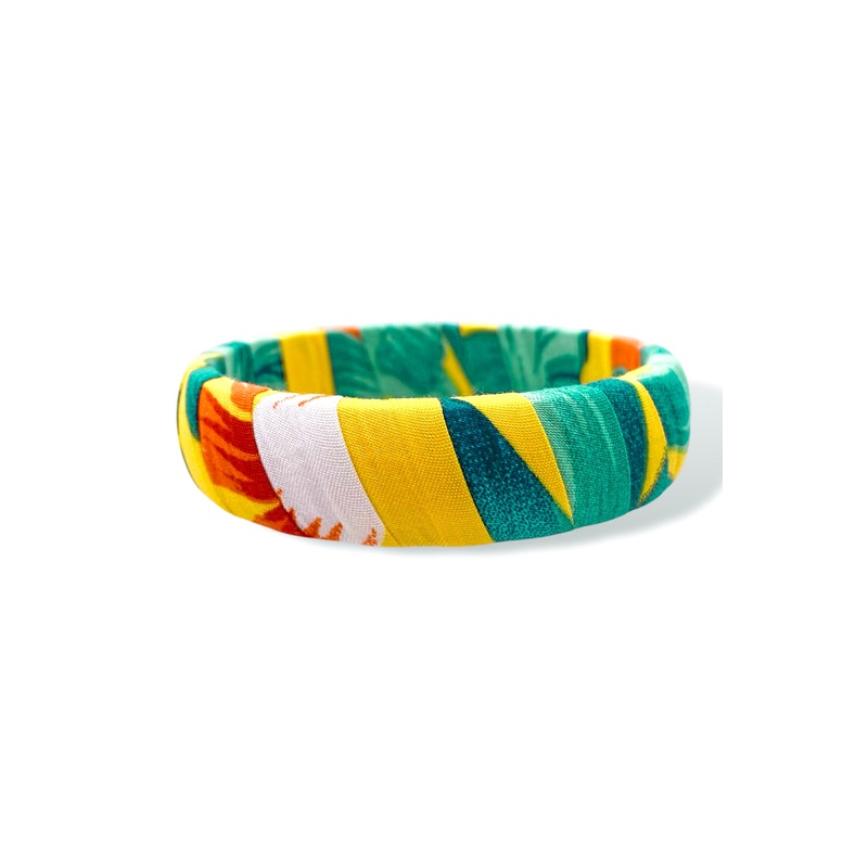 Tropical Fabric Thin Bangle Bracelet