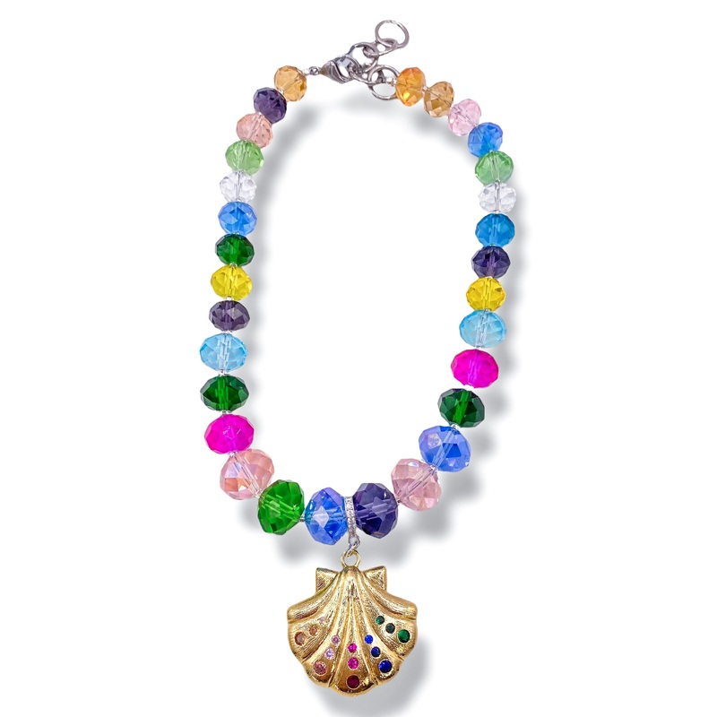 Rockstar in Rome Dyed Rock Crystal Shell Necklace