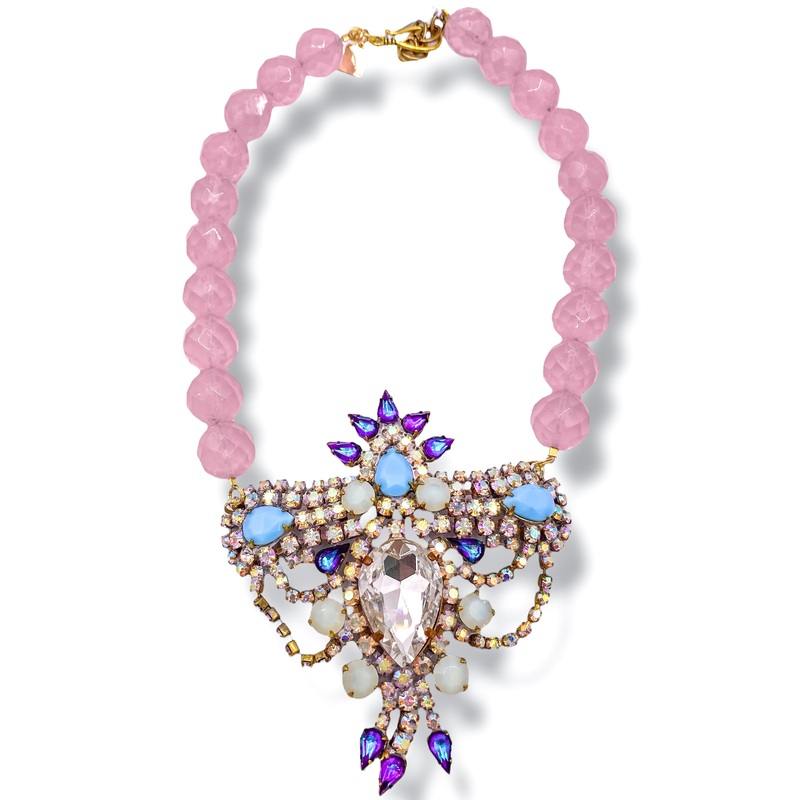 Made in the Deep South 1960s Brooch 1960s Pink Chalcedony Necklace