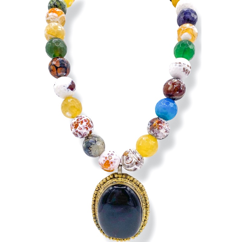 Made in the Deep South 1960s Brooch 1970s Agate Necklace