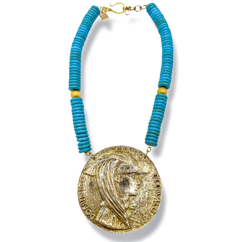 Made in the Deep South 1970s Sash Buckle 1960s Turquoise Bead Necklace