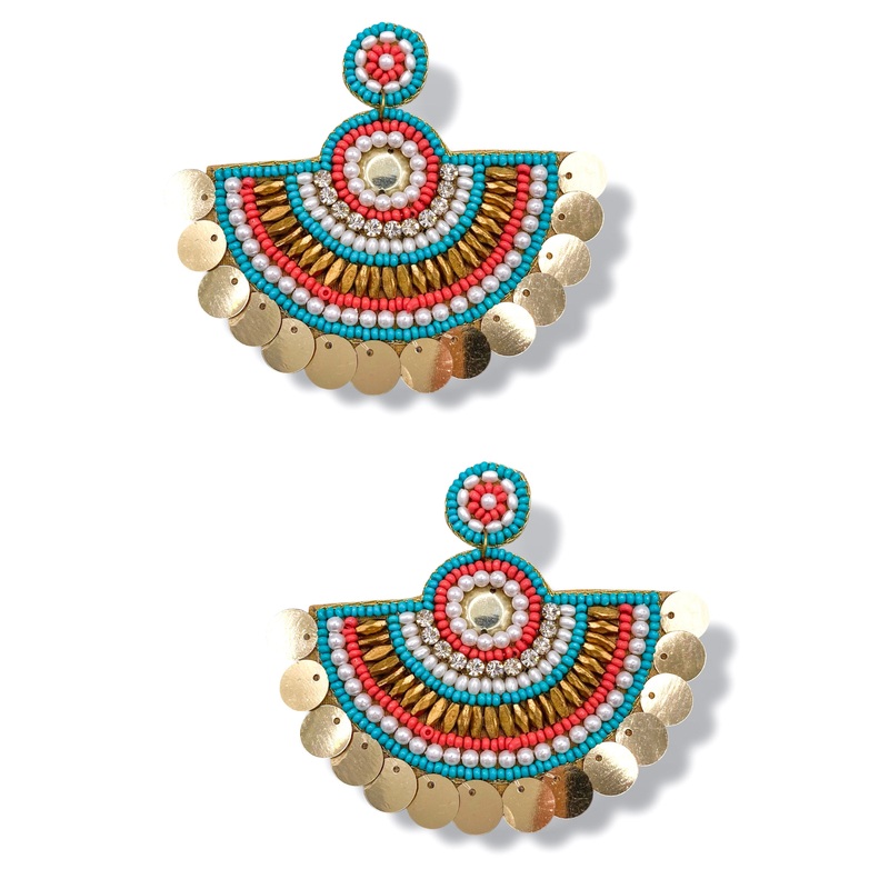 Turning Back Beaded Statement Earrings *Final Sale*