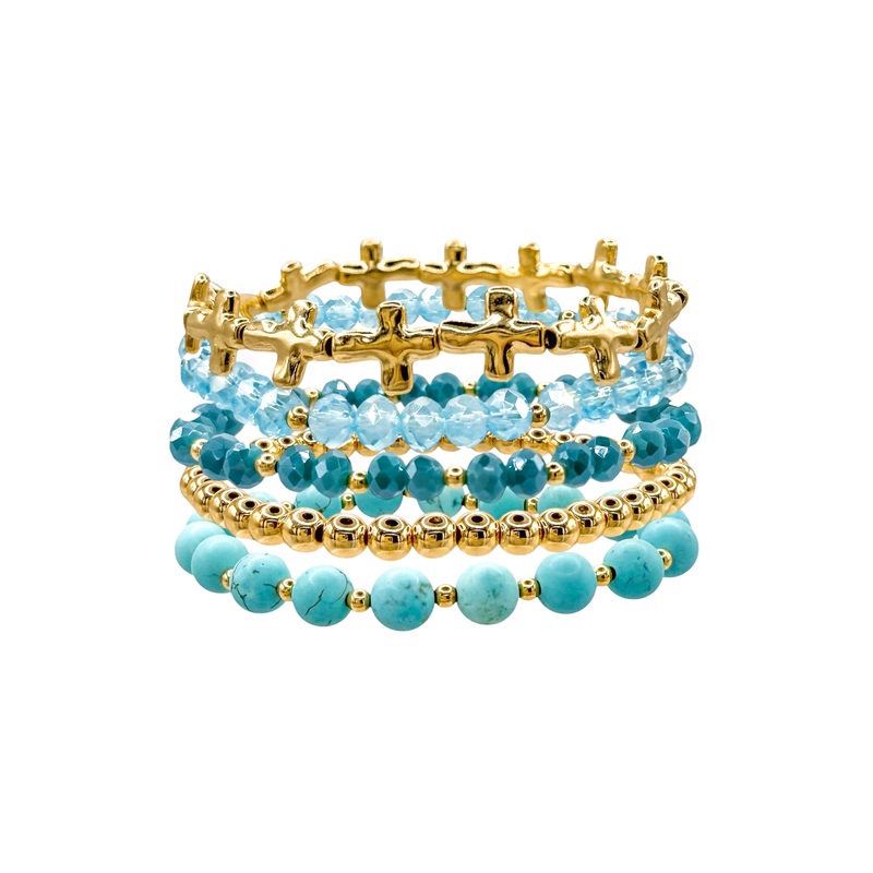 Adella Turquoise Bracelet Set|Turquoise