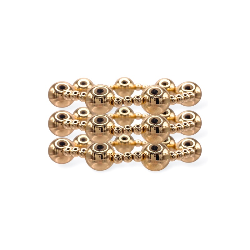 Plot Point Gold Bead Bracelet Set