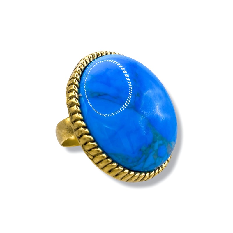 Yochi Talking To You Turquoise Ring