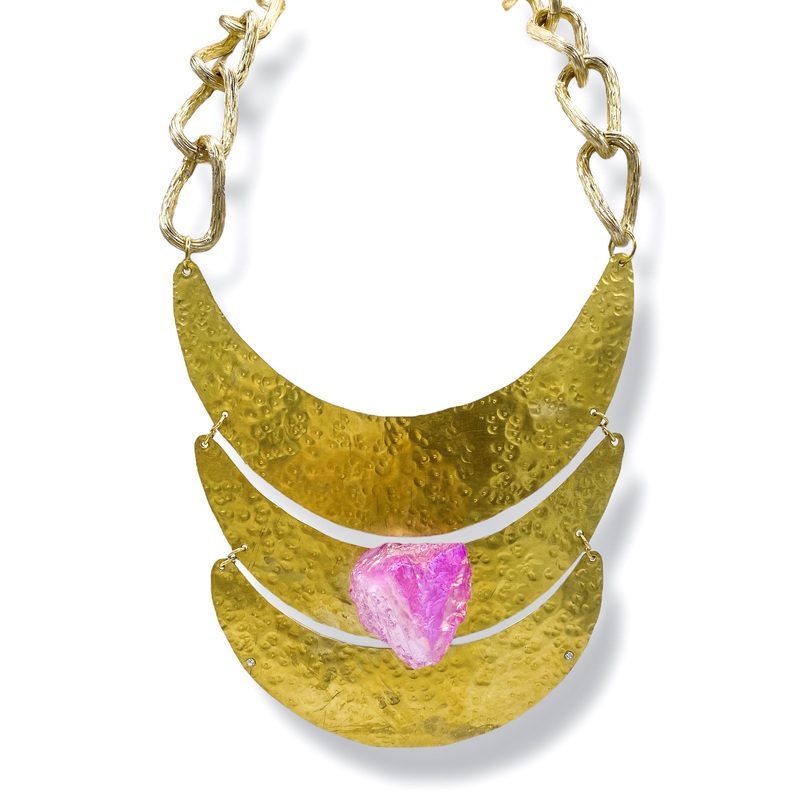 Made In the Deep South 1960s Necklace Piece Raw Stone 1960s Chain Necklace