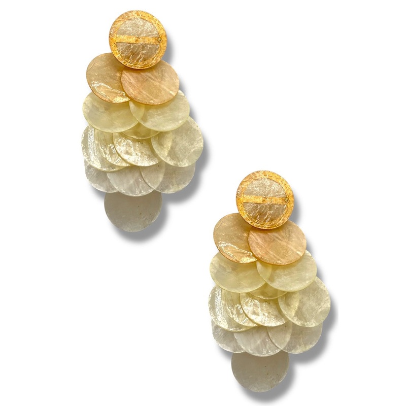 Full Intentions Natural Shell Disc Earrings *Final Sale*