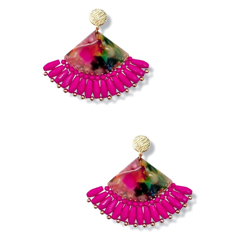 To The Front Bead and Resin Earrings