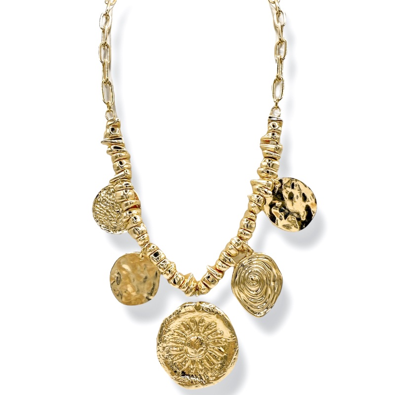 Baili Gold Charm Necklace|Gold
