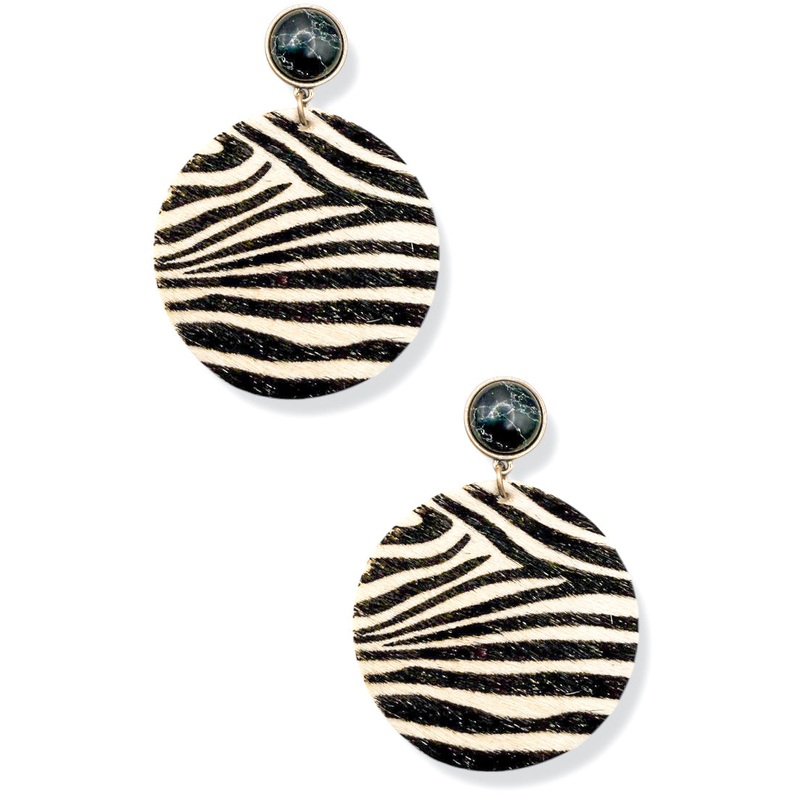 Blaze Zebra Drop Earrings|Zebra