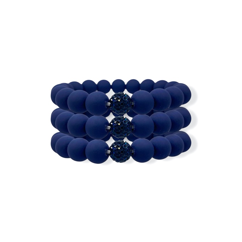 By Your Side Navy Clay Bead Bracelet Set