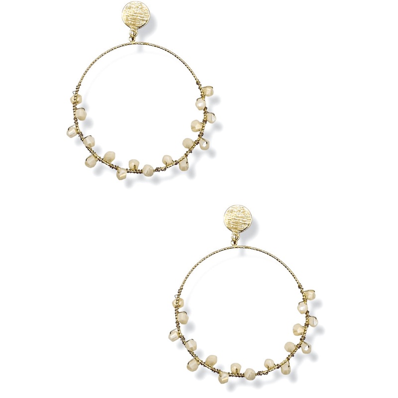 Count on Me Ivory Beaded Circle Earrings