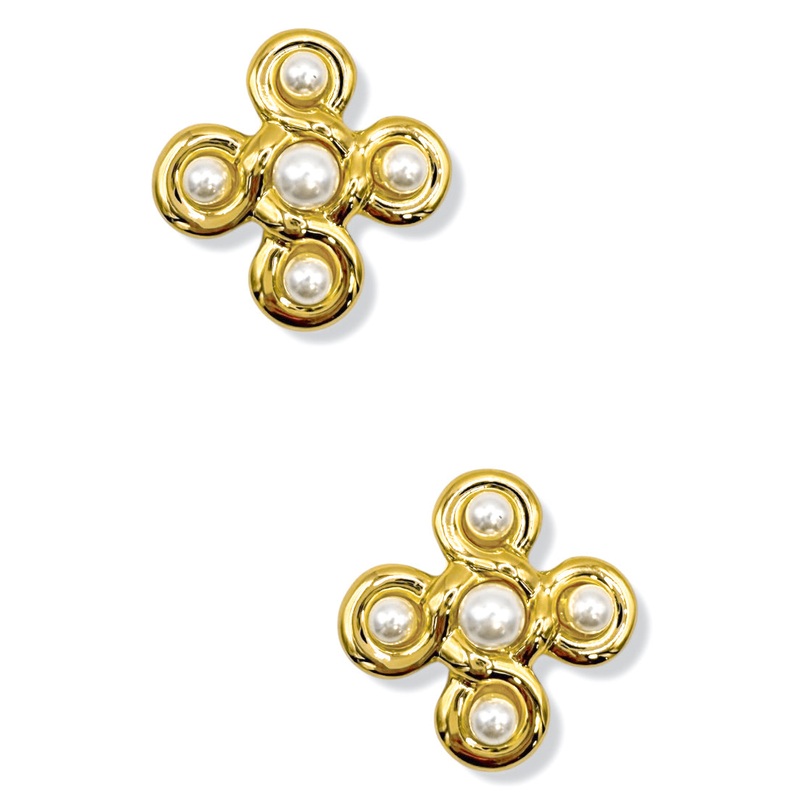 Liliana Cross and Pearl Earrings *Final Sale*