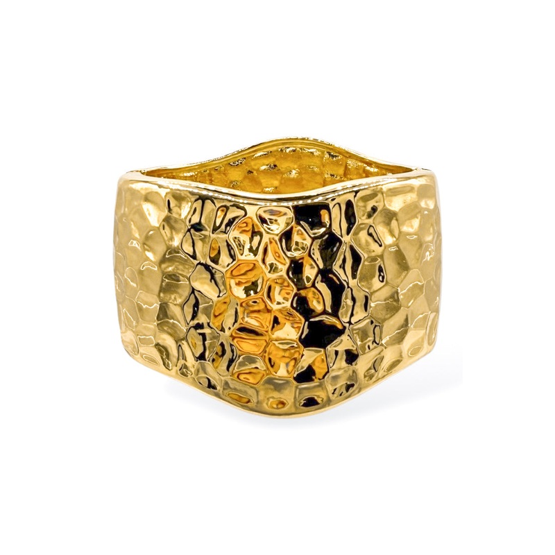 Open Mind Wide Gold Bracelet|Gold