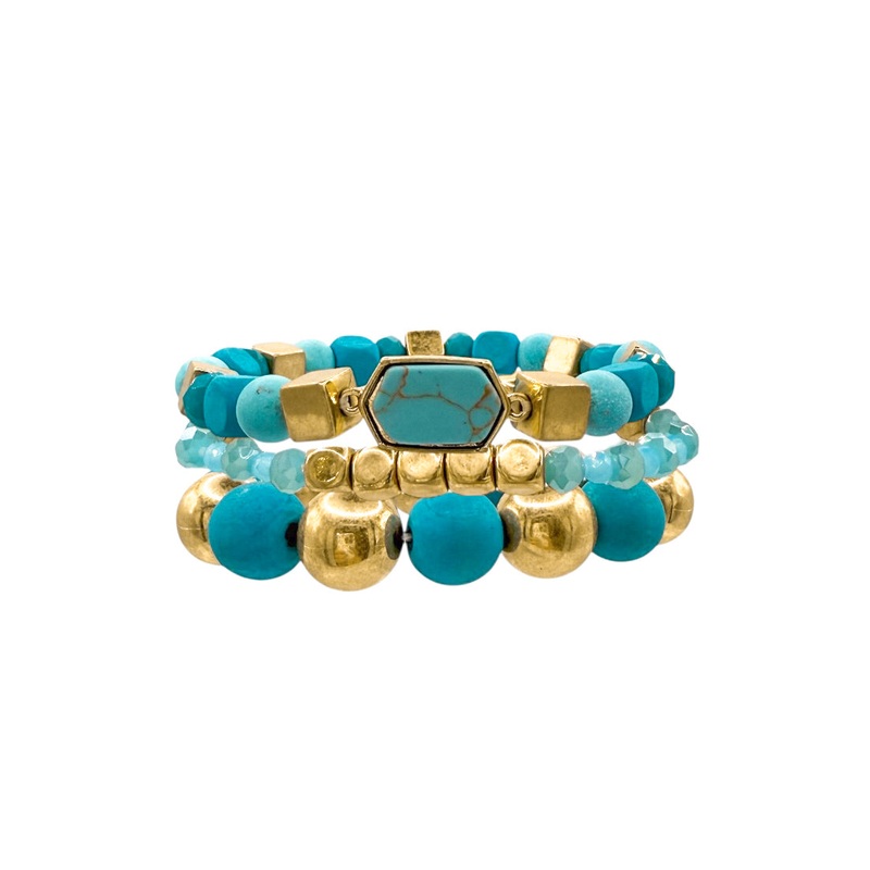Taking Chances Turquoise Beaded Bracelet Set
