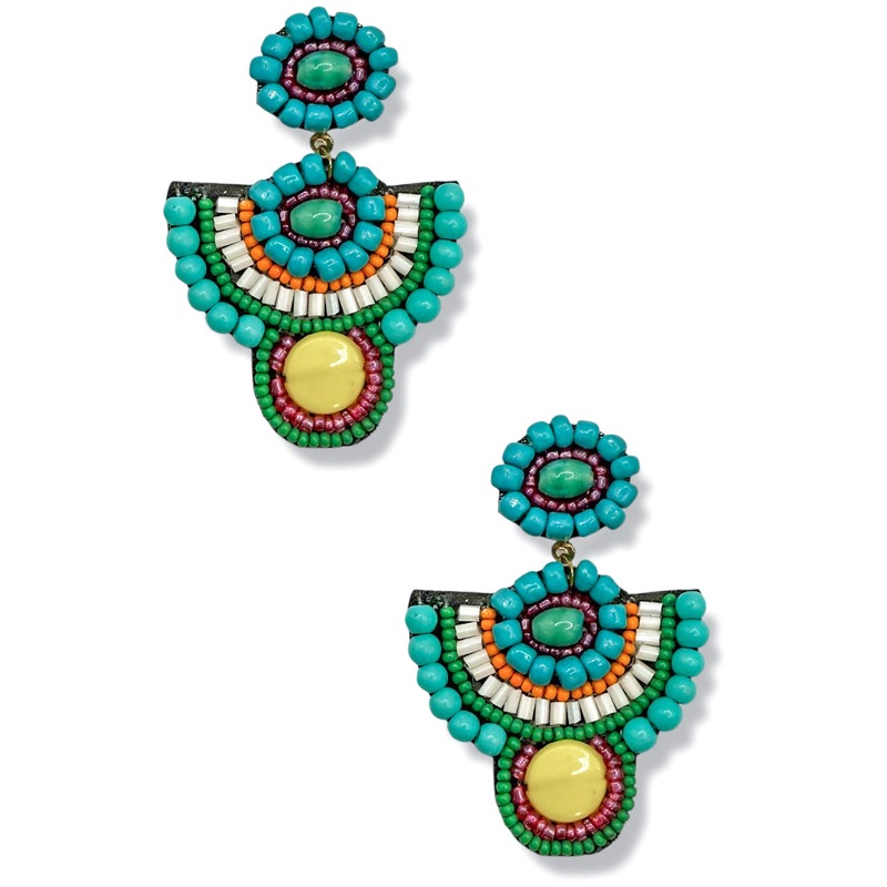 Time Flies Beaded Turquoise Earrings