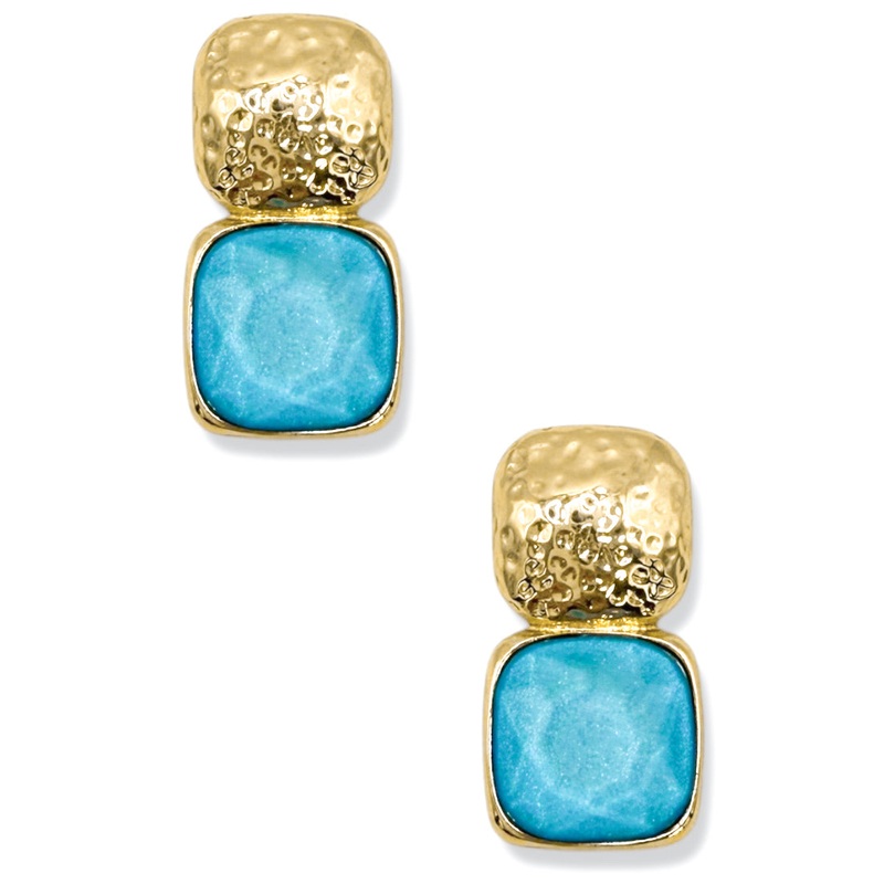 Trina Aqua and Gold Earrings|Aqua/Gold