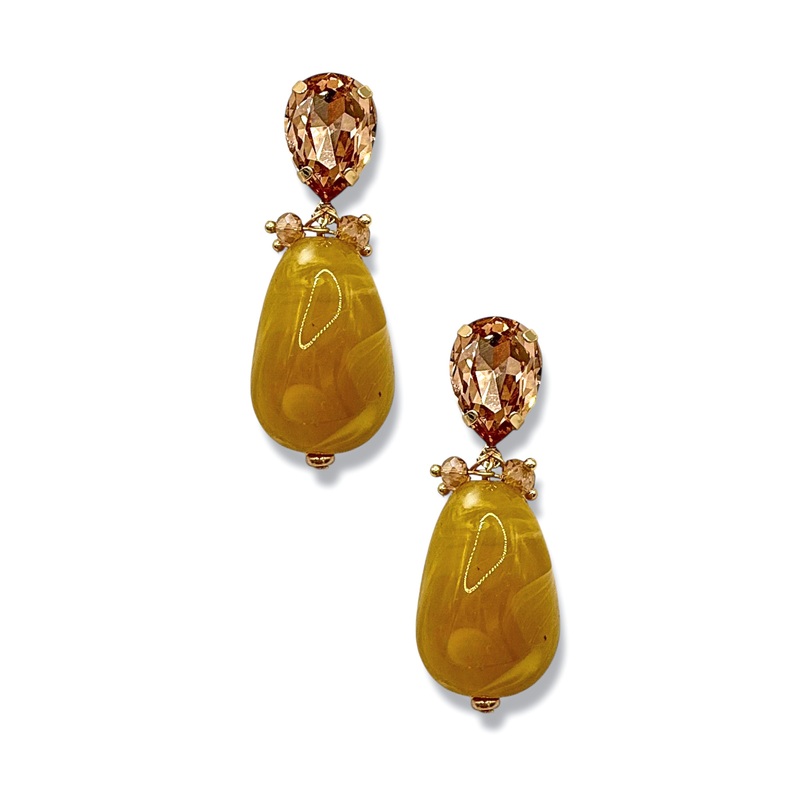 In The Sky Yellow Teardrop Earrings