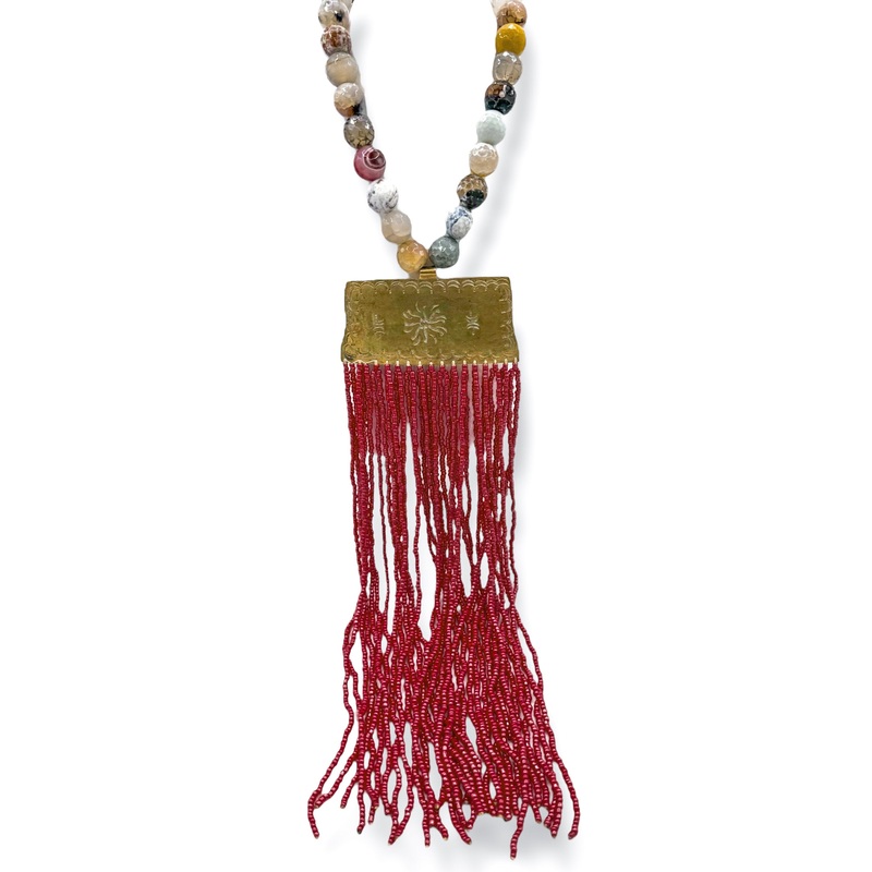 Made in the Deep South 1960s Statement Pendant 1960s Agate Necklace