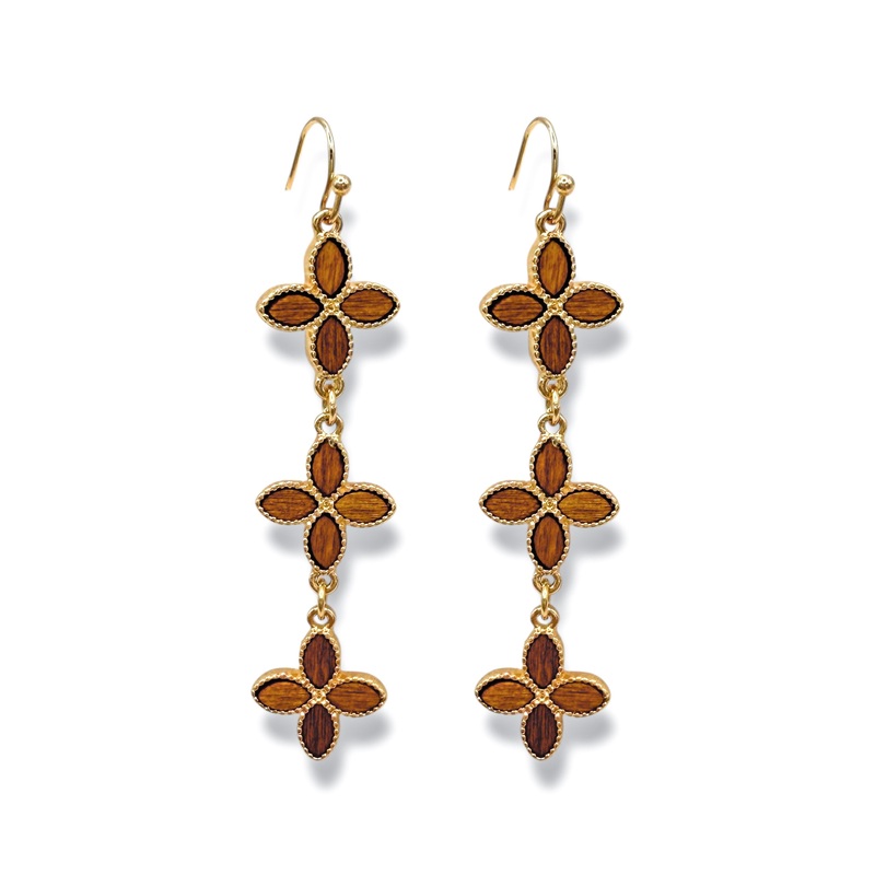 Third Time Dangle Earrings|Brown