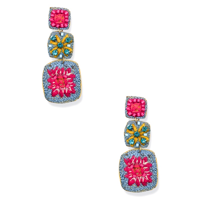Calling You Home Embroidered Drop Earrings