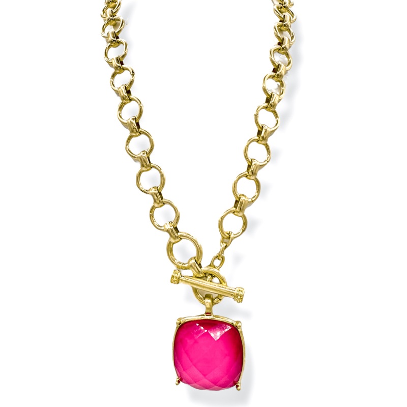 Courtney Fuchsia Statement Necklace