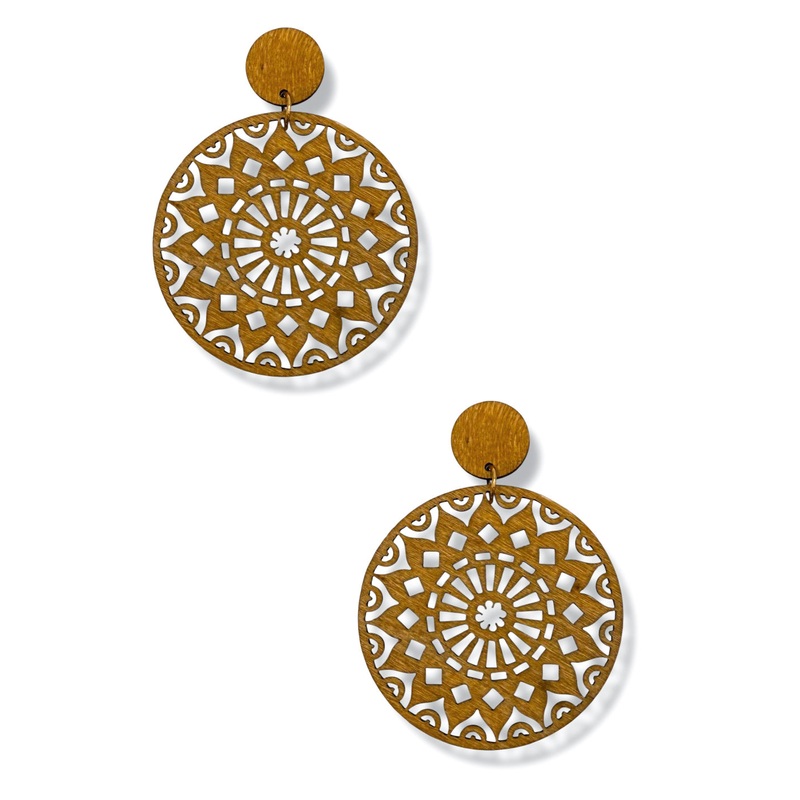 Meadow Wooden Earrings|Lt. Brown