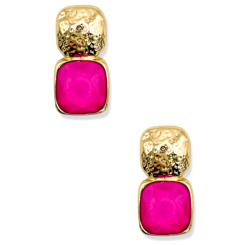 Trina Fuchsia and Gold Earrings