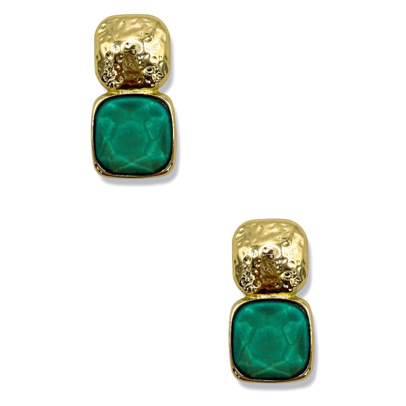 Trina Green and Gold Earrings|Green/Gold
