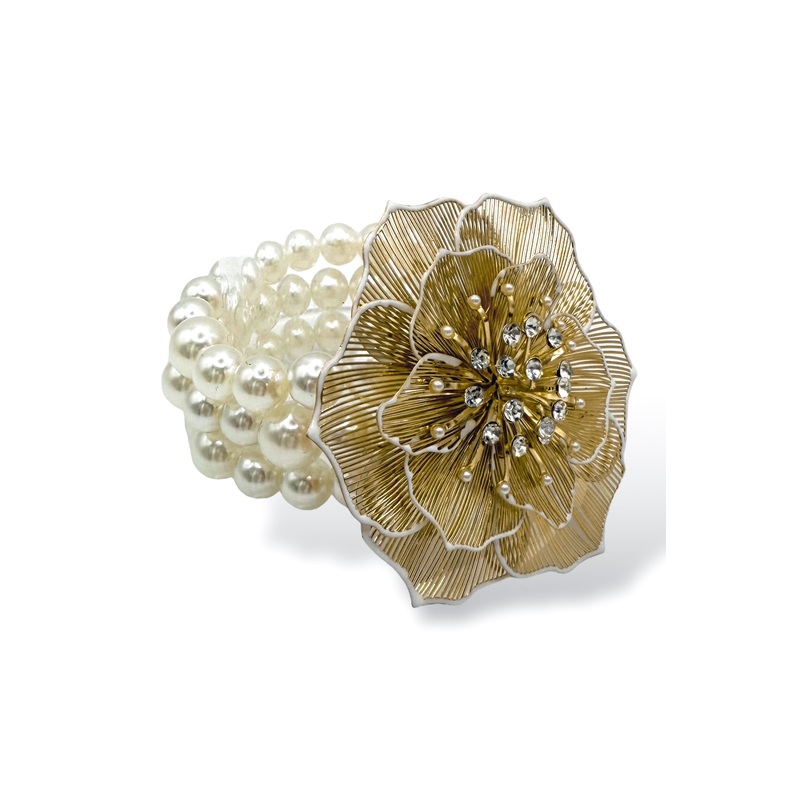 Jane Filigree Flower Pearl Bracelet