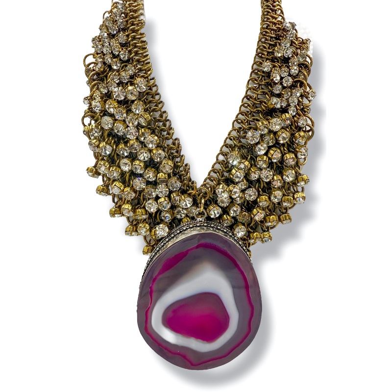 Made In The Deep South 1970s Agate Pendant 1970s Necklace