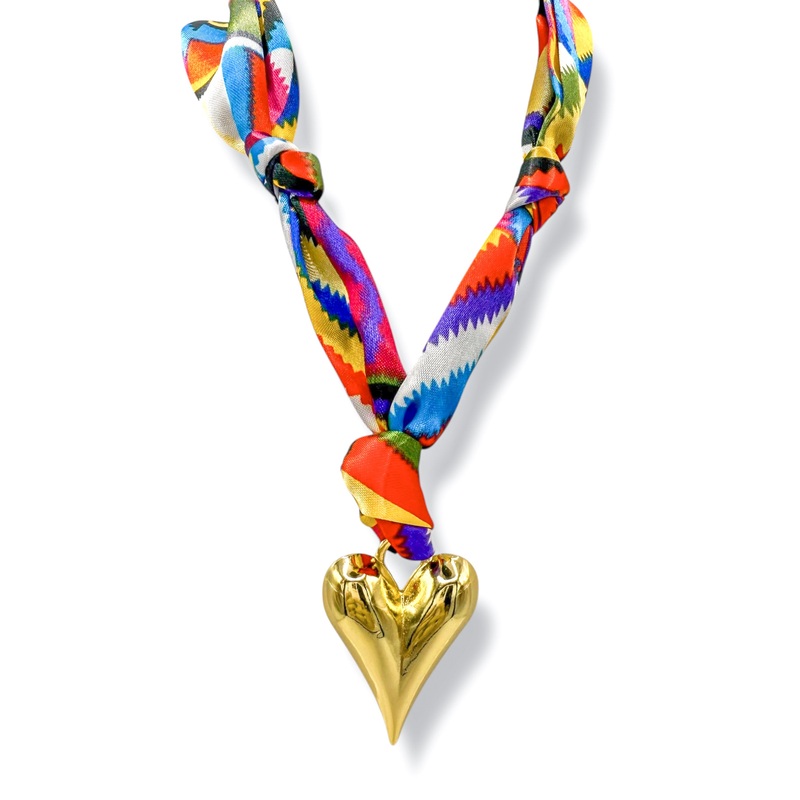 VIRTUE Puff Heart Scarf Necklace