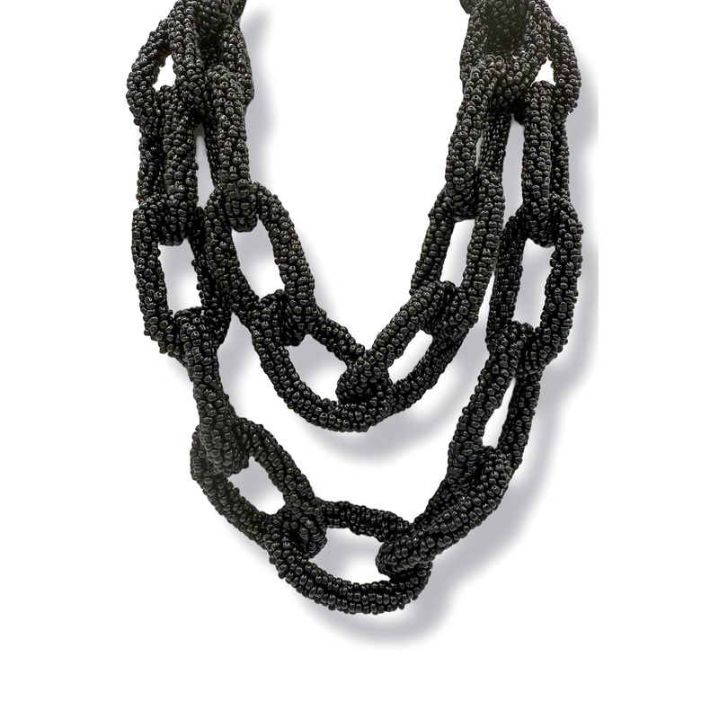 Better Than Ever Black Beaded Chain Necklace