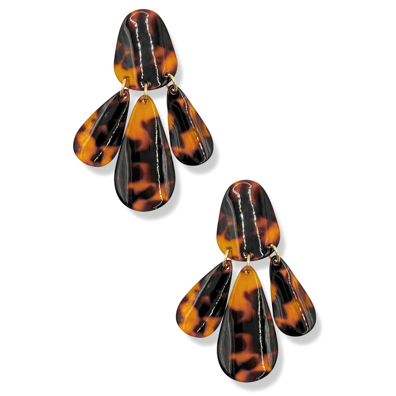 Hidden in the Valley Tortoise Shell Drop Earrings