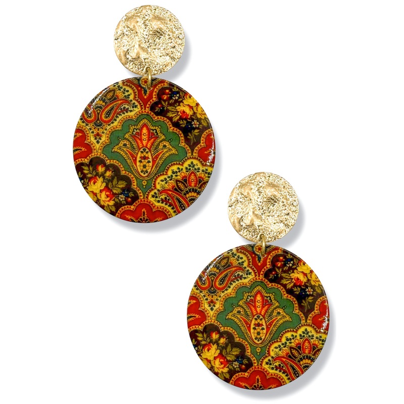 One World Multicolor Acrylic Round Earrings *Final Sale*