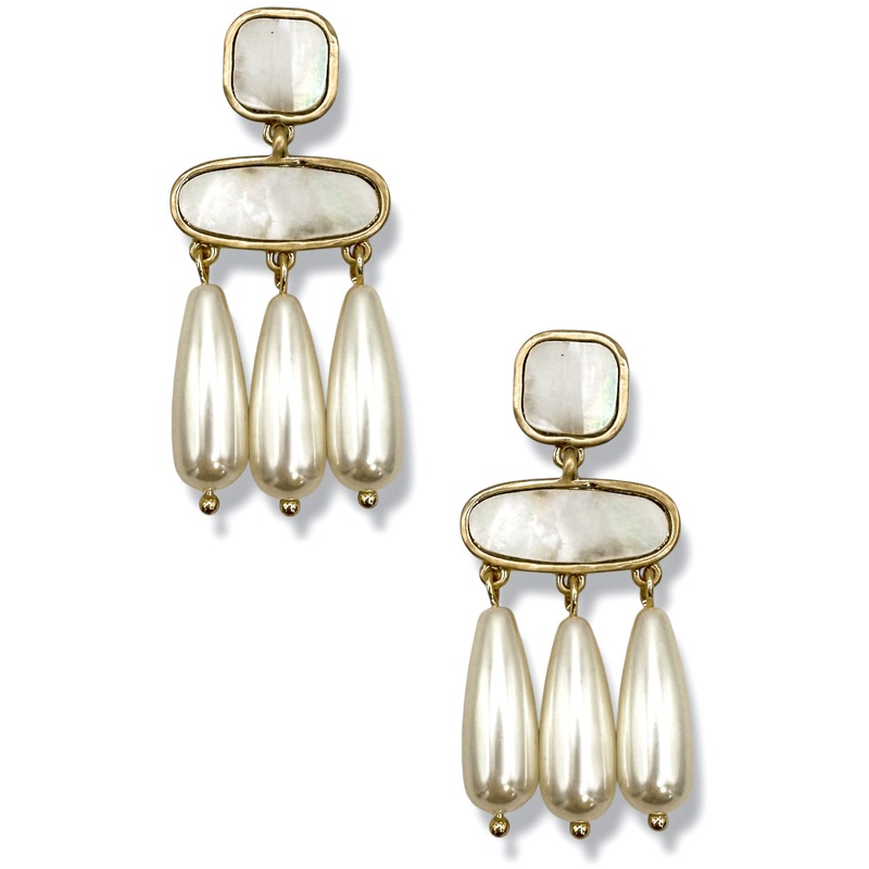 Summer Glow Pearl and Opal Drop Earrings