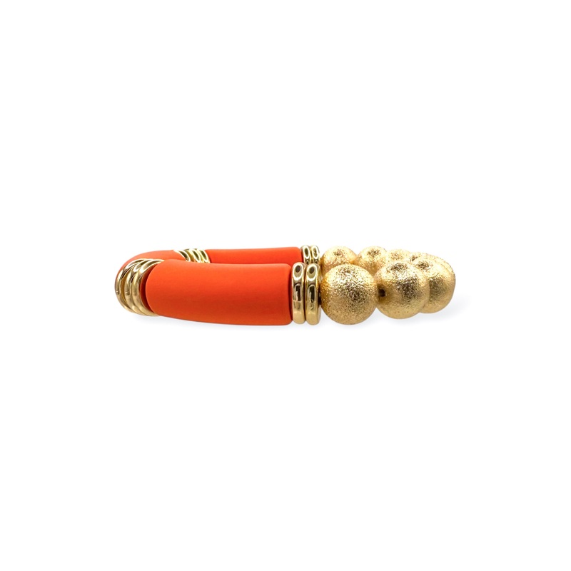 You’re So Fine Orange and Gold Stretch Bracelet