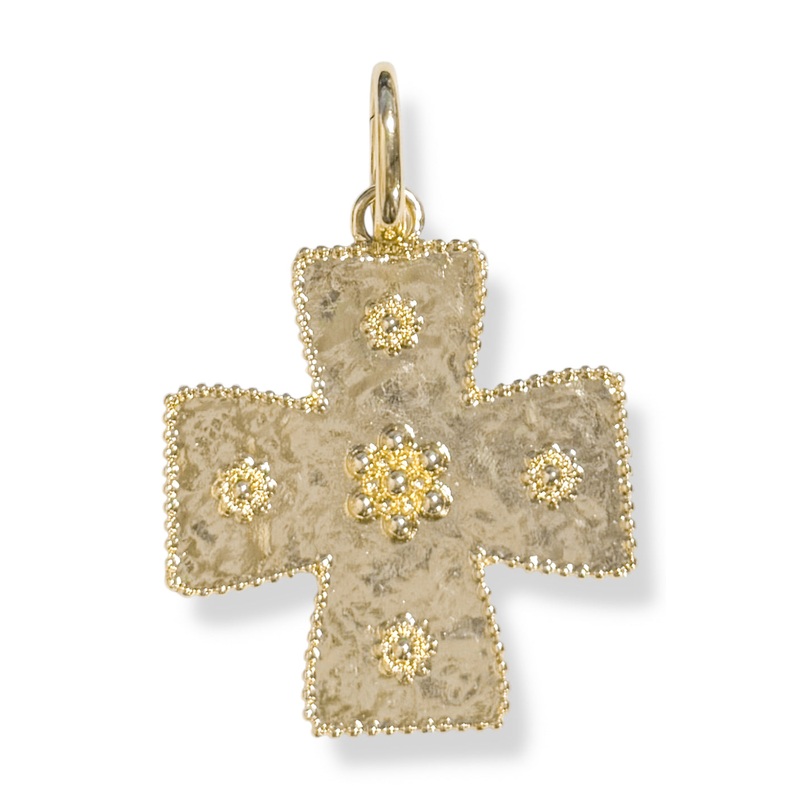 Dreams are Made Of Gold Textured Cross Pendant