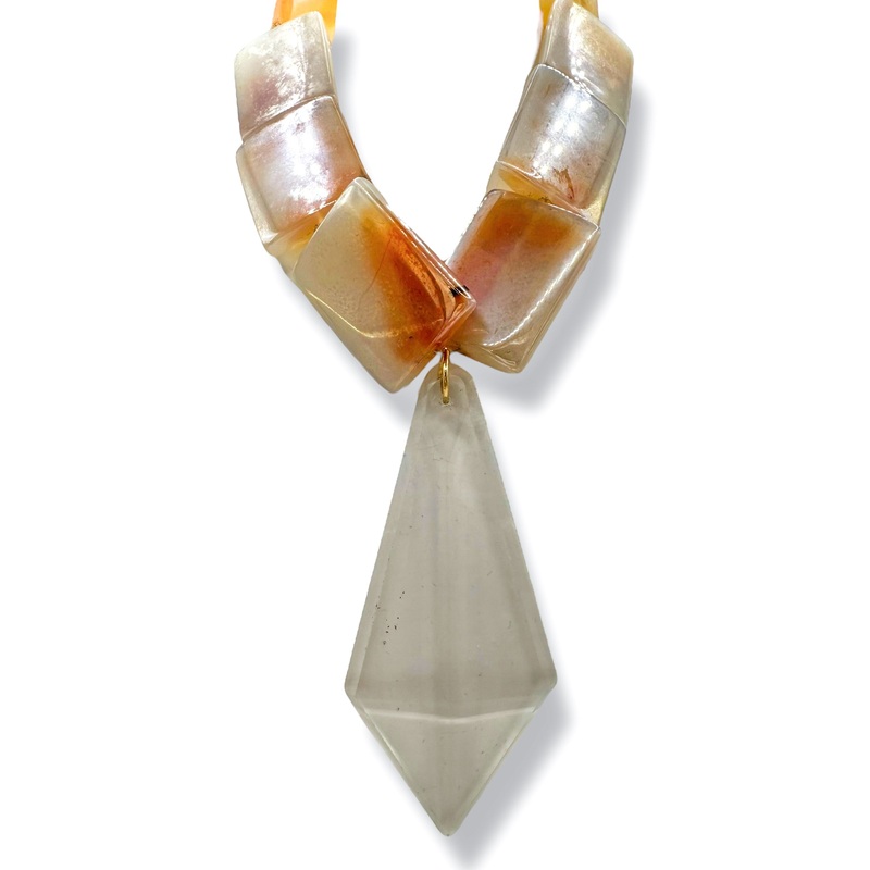 Made in the Deep South 1930s French Chandelier 1960s Agate Necklace