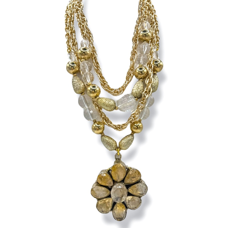 Made in the Deep South 1970s Citrine Pendant 1960s Necklace