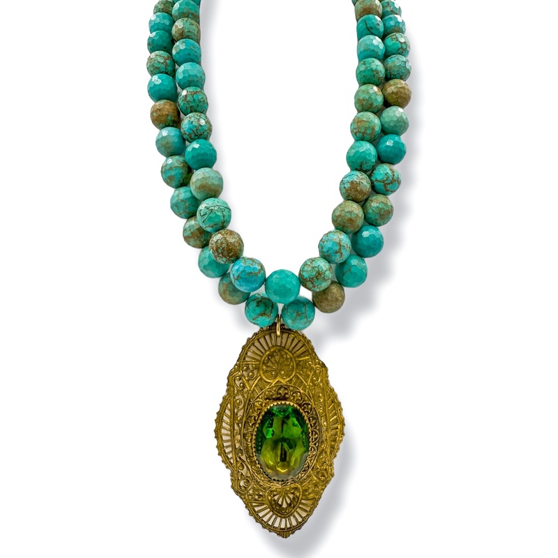Made in the Deep South 1930s Brooch 1960s Turquoise Necklace