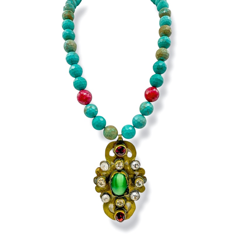 Made in the Deep South 1960s Brooch 1960s Turquoise Necklace