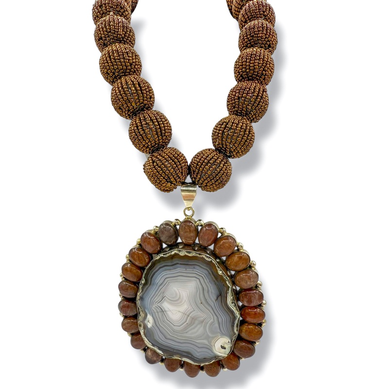 Made In The Deep South 1970s Agate 1950s Necklace