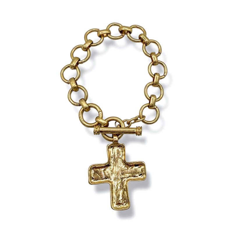 Never Enough Cross Toggle Chain Bracelet