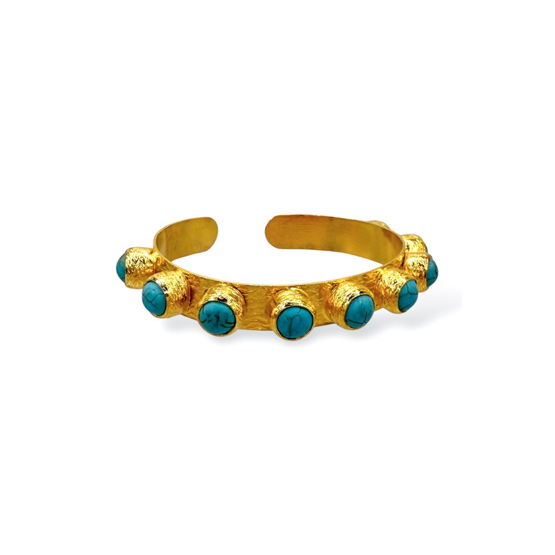Virtue Haven Turquoise Gemstone Studded Cuff Bracelet