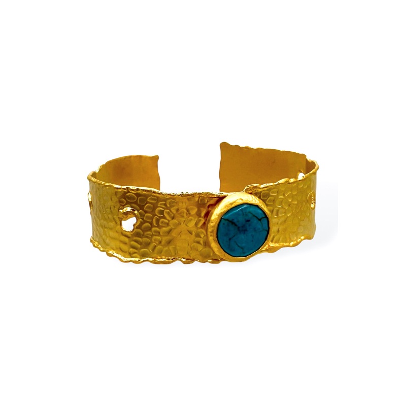 Virtue Lady Luxe Gold and Turquoise Cuff Bracelet *Final Sale*
