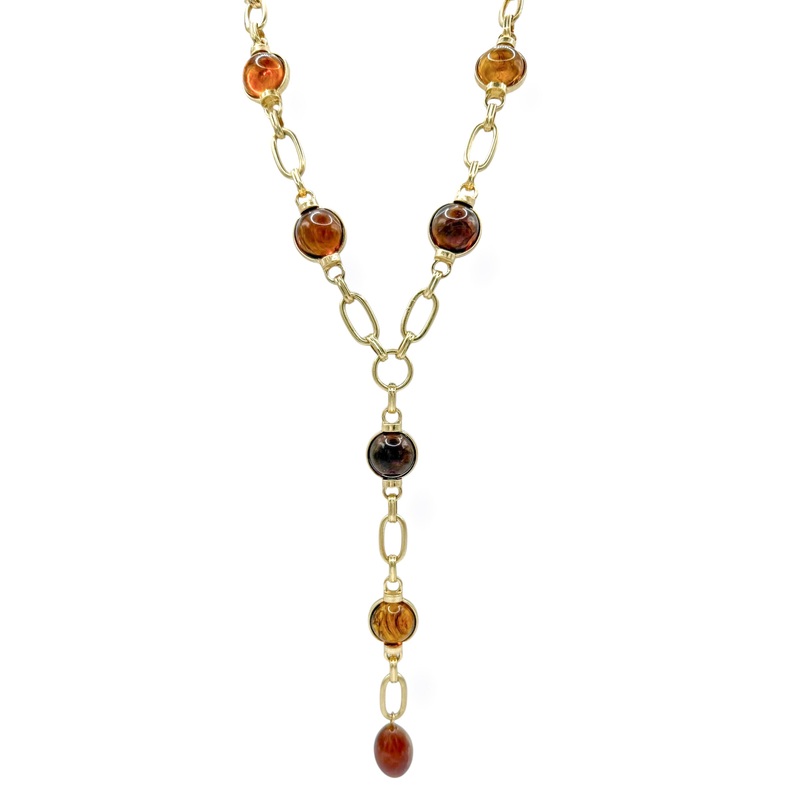 All On Edge Tortoise Y Necklace